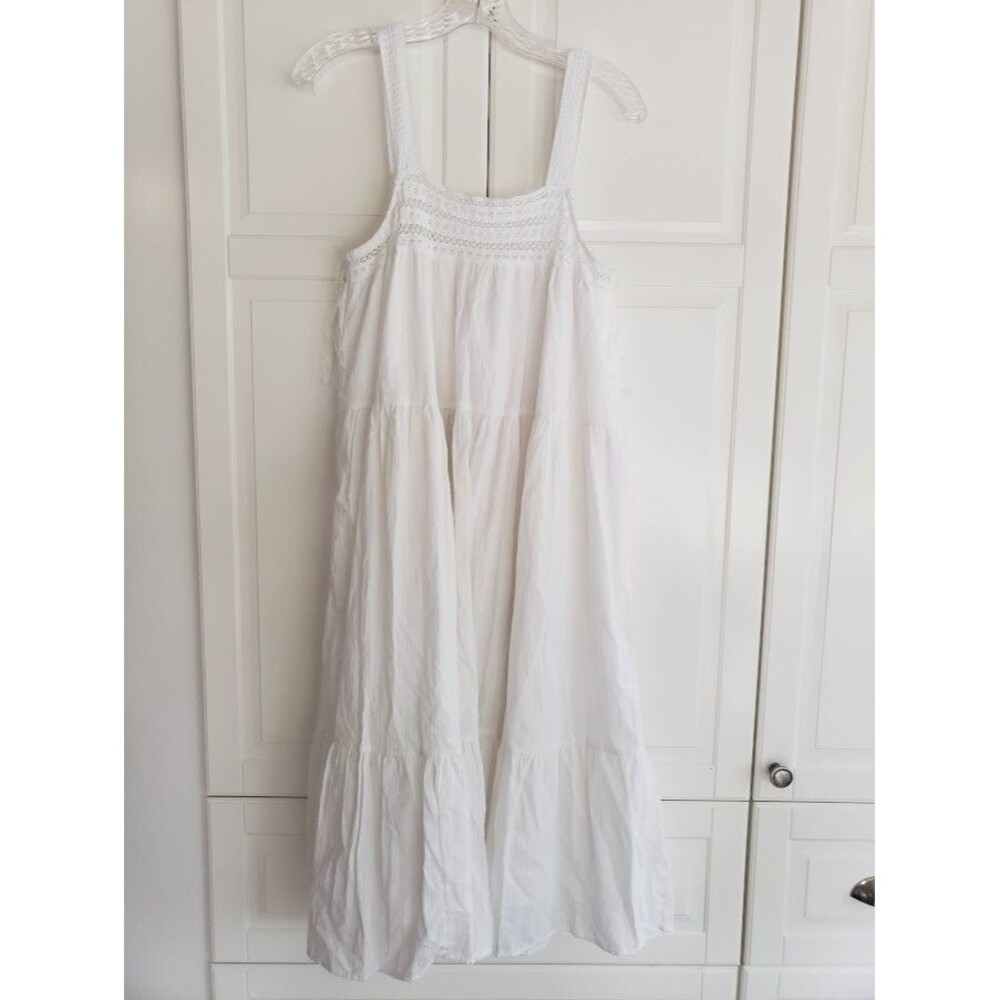 Universal Thread Women's White Crochet Trim Midi Dress - Size Large - NWT - Picture 3 of 6